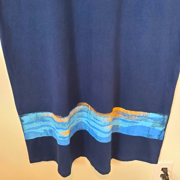 Michael Leu Art To Wear Sailboat Beachy 100% Cotton Maxi Dress - Picture 4 of 9